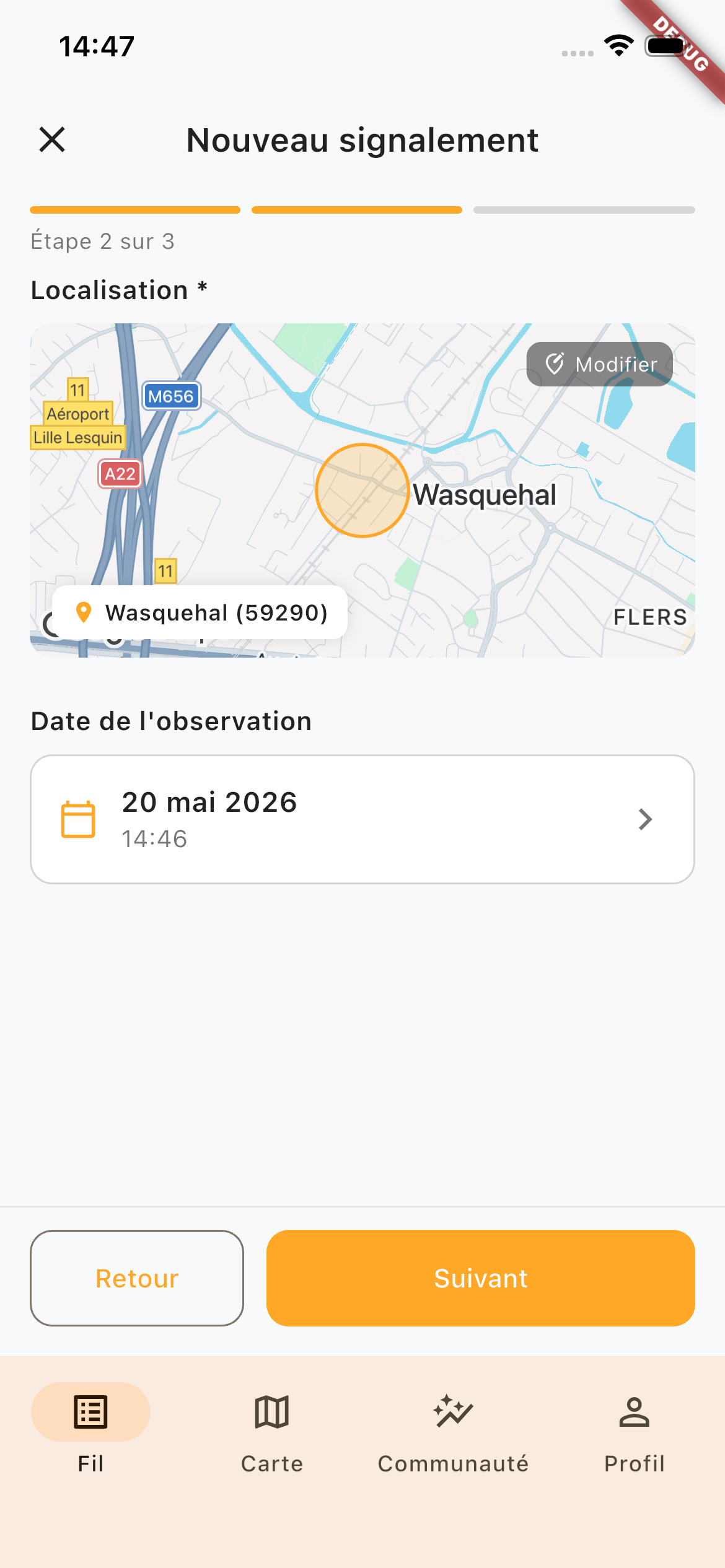 Positionner sur la carte